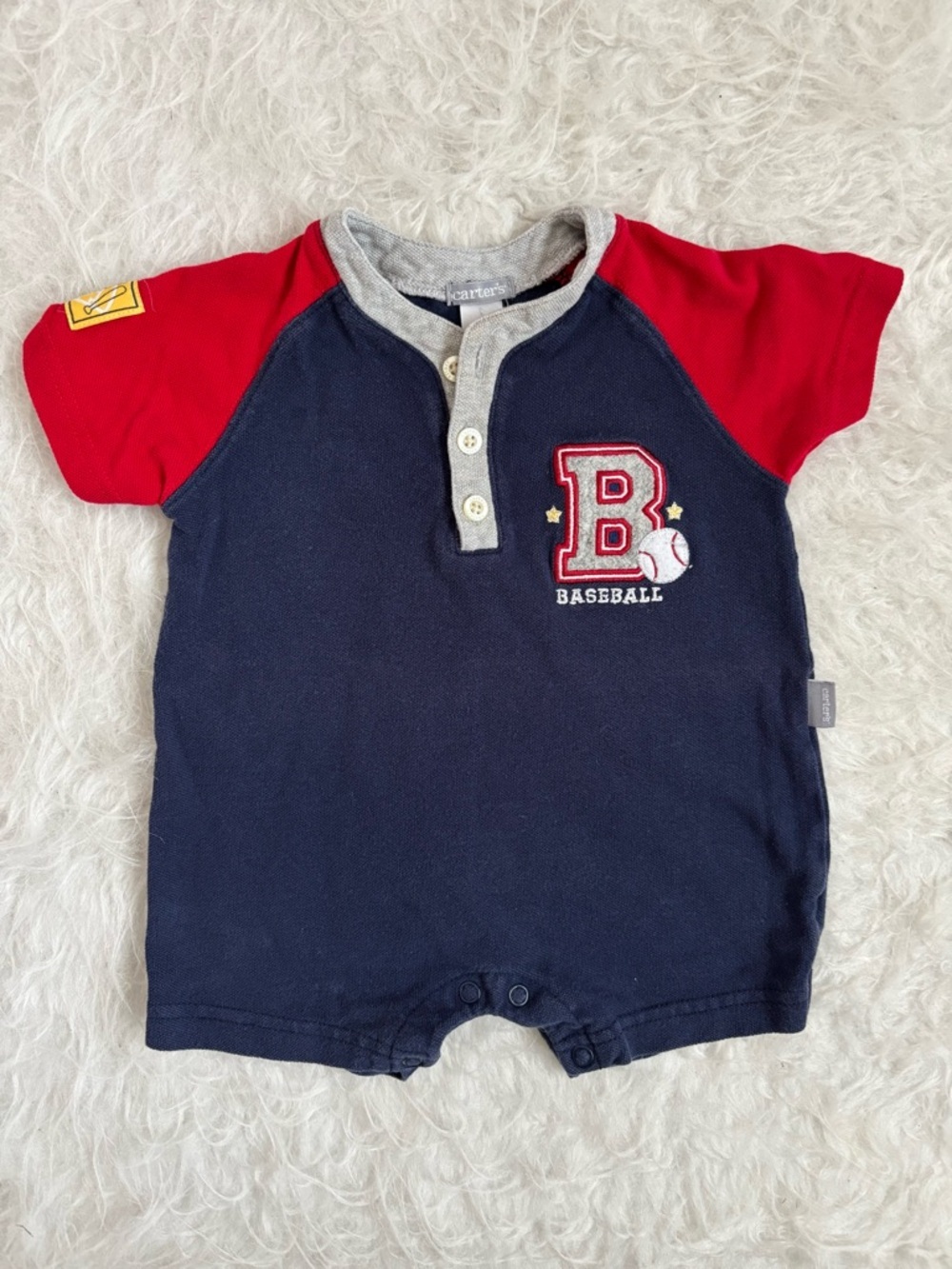 Carter's Vintage, Festive Baseball One-Piece Baby Romper
